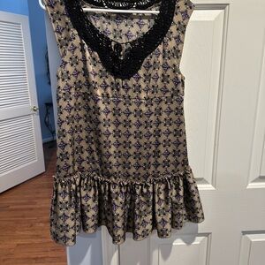 Elegant Black and Purple Patterned Women's Top